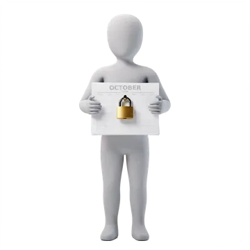 Faceless grey figure holding a calendar with a padlock on it — the annual contract lock-in